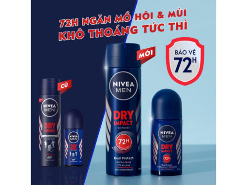 Lăn ngăn mùi Nivea Men Dry Impact khô thoáng vượt trội 50ml - Hình ảnh 4