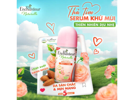 Lăn khử mùi Enchanteur Naturelle Gentle Serum mịn màng & săn chắc da hương hoa hồng 50ml - Hình ảnh 4