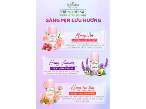 Lăn khử mùi Enchanteur Naturelle Gentle Serum se khít lỗ chân lông hương hoa oải hương 50ml - Hình ảnh 3