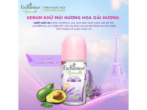 Lăn khử mùi Enchanteur Naturelle Gentle Serum se khít lỗ chân lông hương hoa oải hương 50ml
