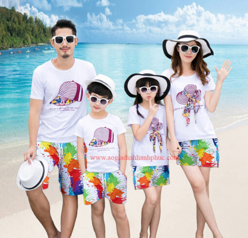 Bộ Áo quần đi biển gia đình đẹp 9041