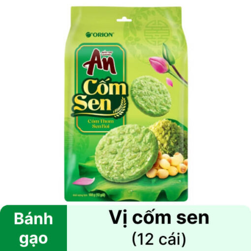 Bánh gạo nướng cốm sen Orion An gói 168g (12 gói)