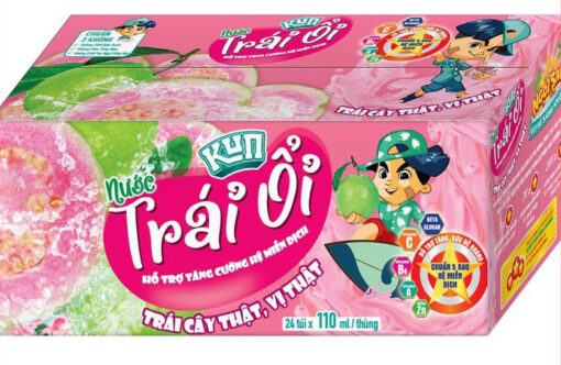 Thùng 24 túi sữa chua uống tiệt trùng hương trái ổi Lof Kun 110ml