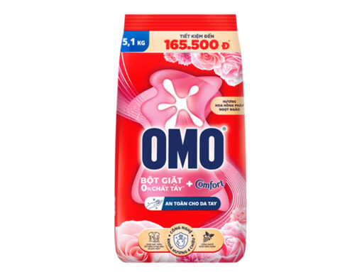 Bột giặt OMO Comfort hương hoa hồng Pháp túi 5.1kg - Hình ảnh 2