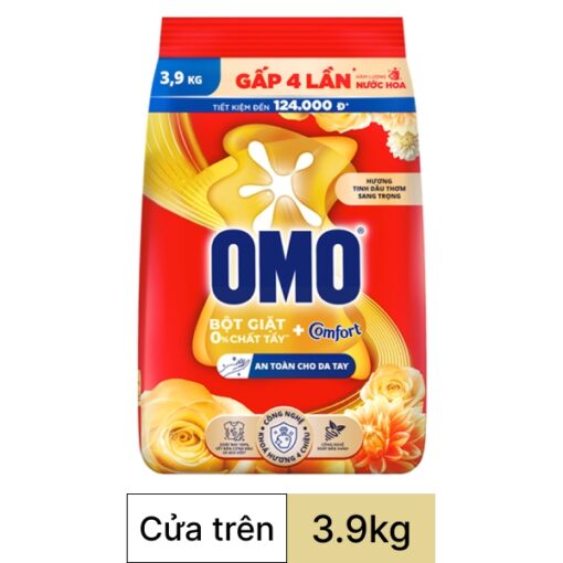 Bột giặt OMO Comfort tinh dầu thơm nồng nàn túi 3.9kg