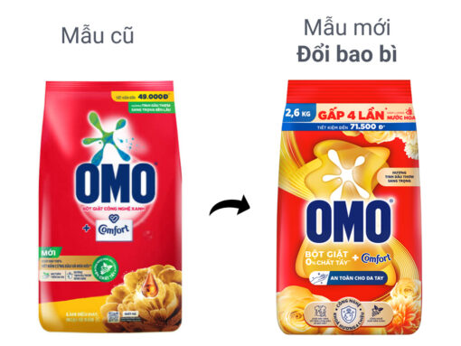 Bột giặt OMO Comfort tinh dầu thơm nồng nàn túi 2.6kg - Hình ảnh 3