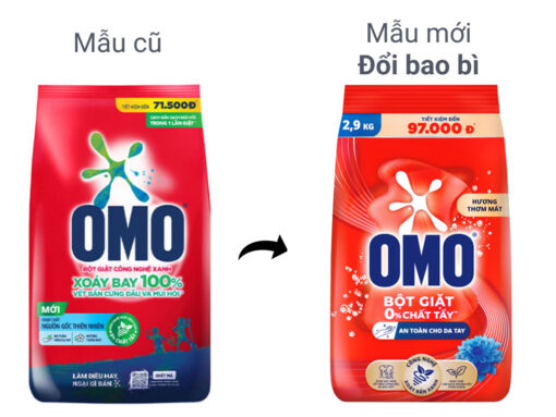Bột giặt OMO công nghệ giặt xanh giúp xoáy bay vết bẩn loại bỏ mùi hôi túi 2.9kg - Hình ảnh 6