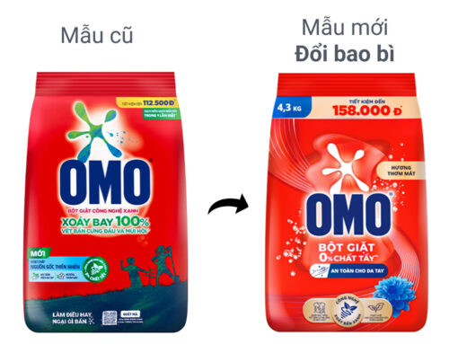 Bột giặt OMO công nghệ giặt xanh giúp xoáy bay vết bẩn loại bỏ mùi hôi túi 4.3kg - Hình ảnh 6
