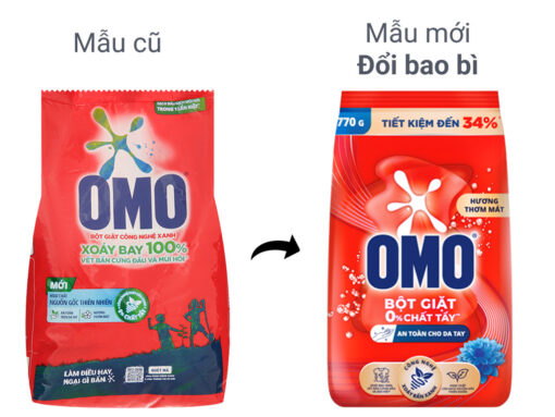Bột giặt OMO công nghệ giặt xanh giúp xoáy bay vết bẩn loại bỏ mùi hôi túi 770g - Hình ảnh 5