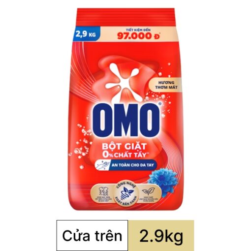 Bột giặt OMO công nghệ giặt xanh giúp xoáy bay vết bẩn loại bỏ mùi hôi túi 2.9kg
