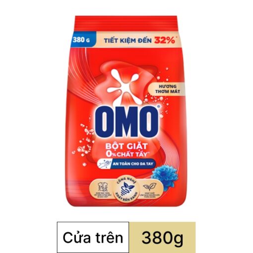 Bột giặt OMO công nghệ giặt xanh giúp xoáy bay vết bẩn loại bỏ mùi hôi túi 380g