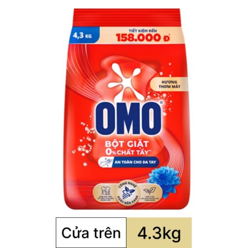 Bột giặt OMO công nghệ giặt xanh giúp xoáy bay vết bẩn loại bỏ mùi hôi túi 4.3kg