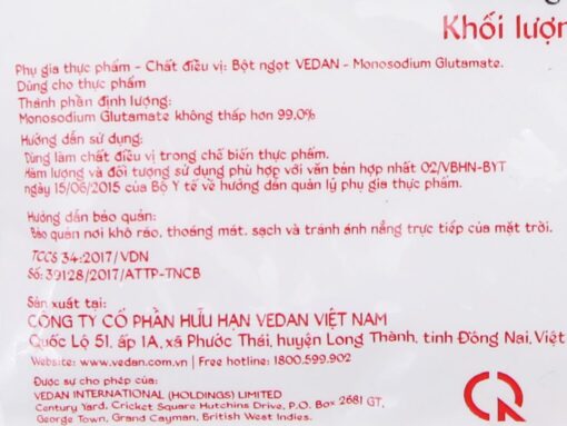 Bột ngọt hạt lớn Vedan gói 100g - Hình ảnh 6