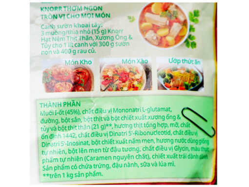 Hạt nêm Knorr thịt thăn, xương ống, tủy gói 170g - Hình ảnh 4