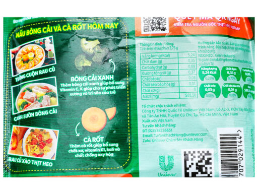 Hạt nêm Knorr thịt thăn, xương ống, tủy gói 170g - Hình ảnh 5