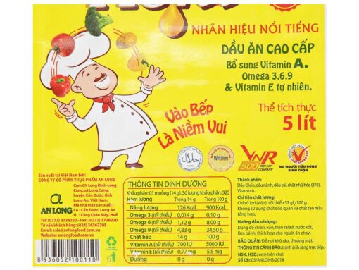 Dầu ăn cao cấp Happi Koki can 5 lít - Hình ảnh 4