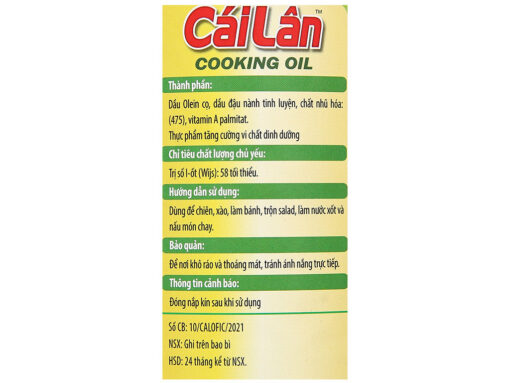 Dầu thực vật tinh luyện Cái Lân can 2 lít - Hình ảnh 7
