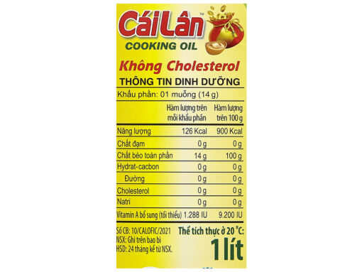 Dầu thực vật tinh luyện Cái Lân chai 1 lít - Hình ảnh 6