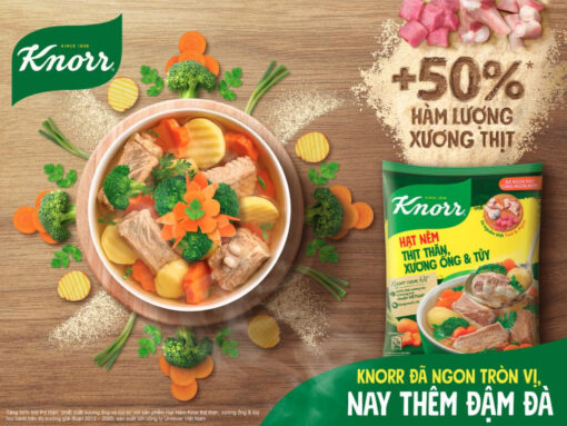 Hạt nêm Knorr thịt thăn, xương ống, tủy gói 1.2kg - Hình ảnh 5