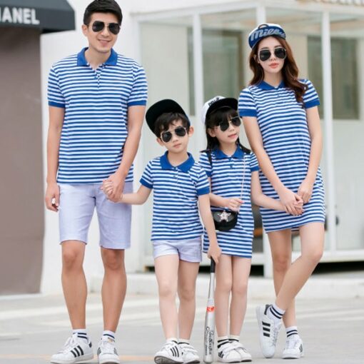 Áo váy gia đình sọc hạnh phúc 0910
