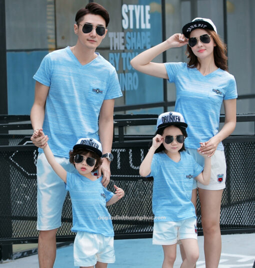 Áo gia đình kiểu cổ trái tim đẹp 7051