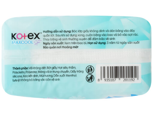 Lốc 8 gói băng vệ sinh Kotex thảo dược Cool siêu mỏng cánh 8 miếng - Hình ảnh 5