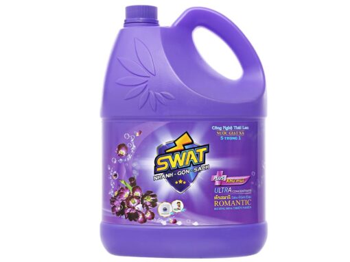 Nước giặt xả Swat Romantic hương hoa thiên nhiên can 3.8kg(tặng kèm 1 túi nước rửa chén: SL có hạn)