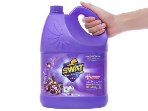 Nước giặt xả Swat Romantic hương hoa thiên nhiên can 3.8kg(tặng kèm 1 túi nước rửa chén: SL có hạn) - Hình ảnh 5