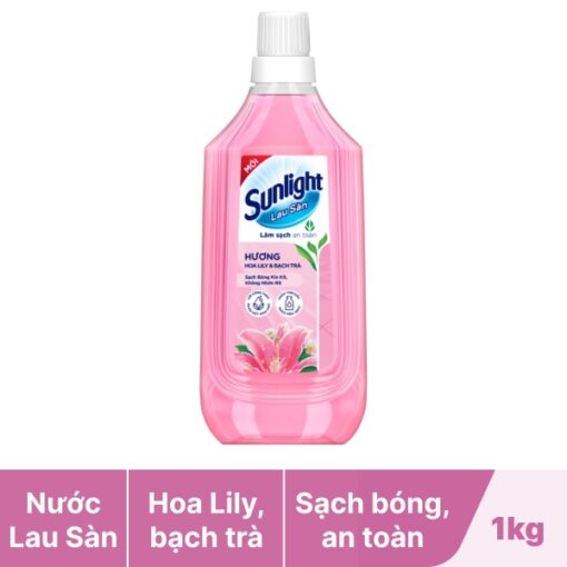 Nước lau sàn Sunlight tinh dầu thảo mộc hương hoa lily & bạch trà chai 1kg