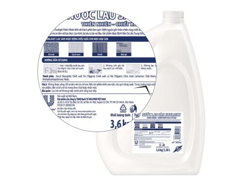 Nước lau sàn Sunlight hương hoa thiên nhiên can 3.6kg - Hình ảnh 7