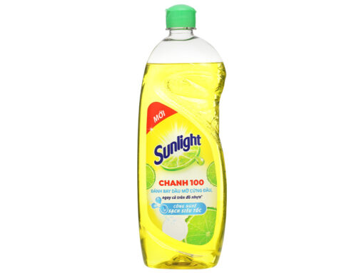 Nước rửa chén Sunlight Chanh 100 đánh bay dầu mỡ cứng đầu chai 725ml - Hình ảnh 5