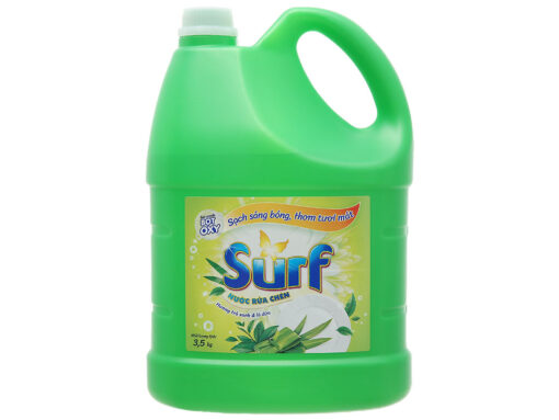 Nước rửa chén Surf trà xanh và lá dứa can 3.38 lít - Hình ảnh 2