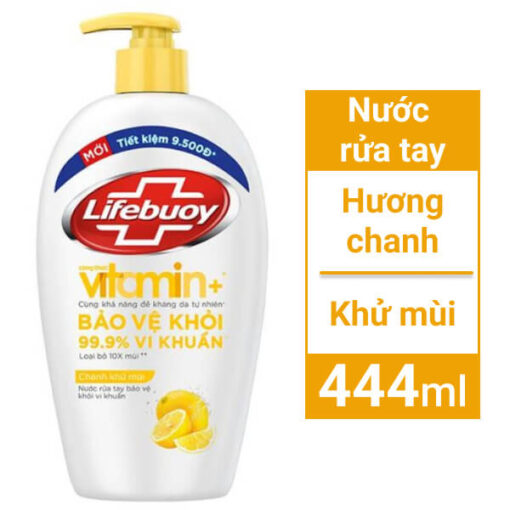 Nước rửa tay Lifebuoy khử mùi chanh chai 444ml