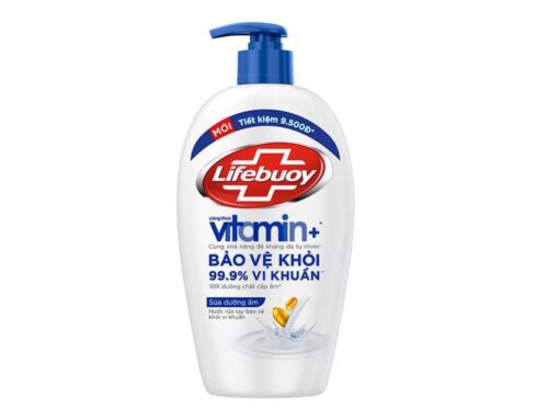 Nước rửa tay Lifebuoy sữa dưỡng ẩm bảo vệ khỏi 99.9% vi khuẩn chai 444ml - Hình ảnh 2