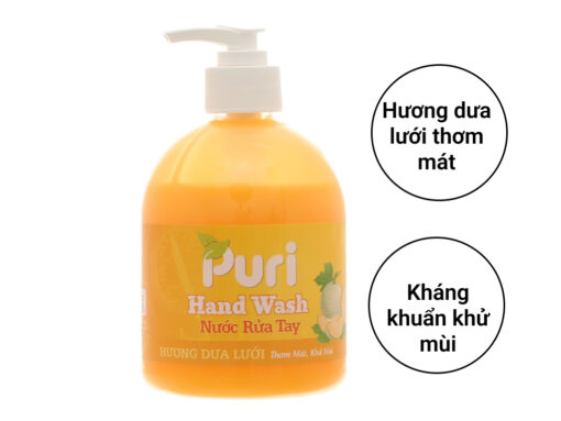 Nước rửa tay Puri hương dưa lưới chai 500ml