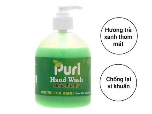 Nước rửa tay Puri hương trà xanh chai 500ml