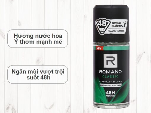Lăn khử mùi Romano Classic khô thoáng vượt trội 50ml