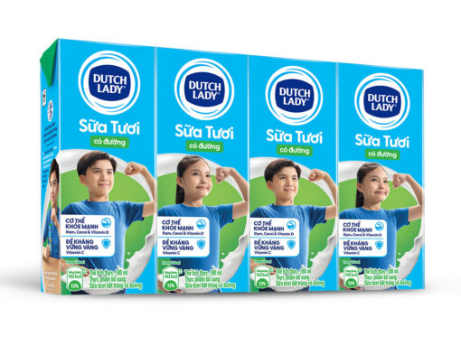 Lốc 4 hộp sữa tươi tiệt trùng có đường Dutch Lady 180ml - Hình ảnh 2