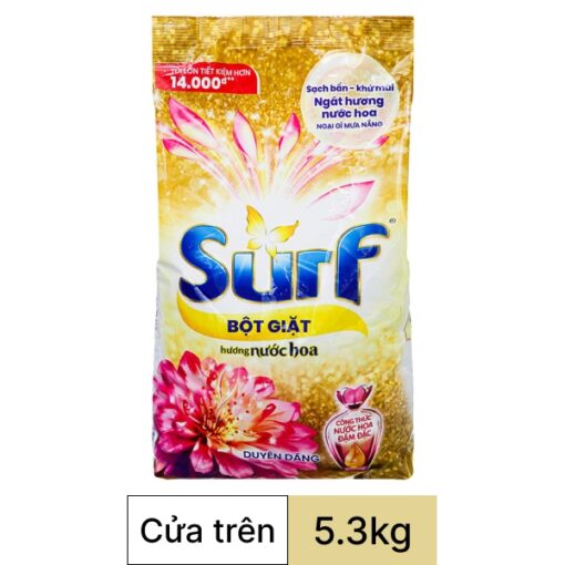 Bột giặt Surf nước hoa duyên dáng trắng sạch ngát hương túi 5.3kg
