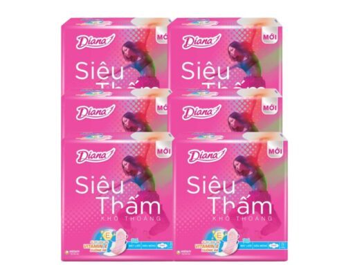Lốc 6 gói băng vệ sinh Diana Maxi siêu thấm có cánh 8 miếng