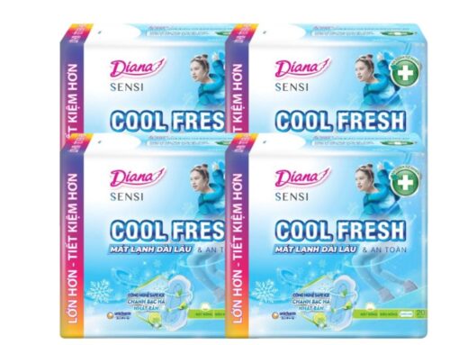 Lốc 4 gói băng vệ sinh Diana Sensi Cool không cánh 20 miếng
