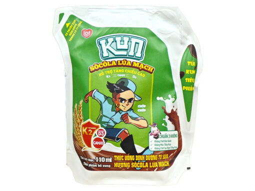 Thùng 24 túi sữa socola lúa mạch Lof Kun 110ml - Hình ảnh 3