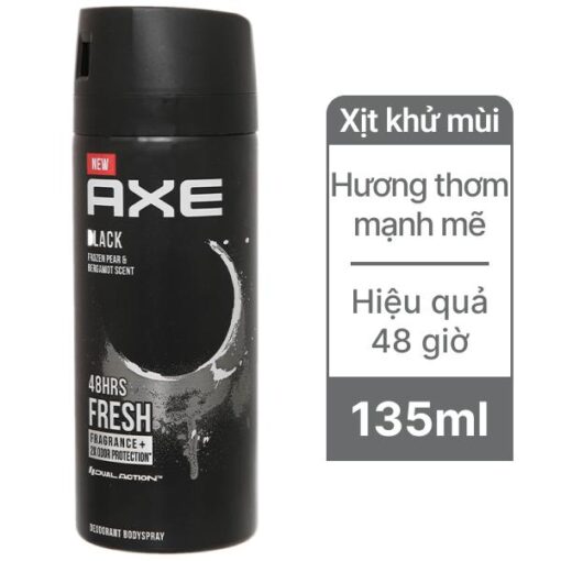 Xịt khử mùi toàn thân cho nam AXE Black hương cam bergamot và lê 135ml