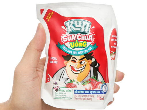 Sữa chua uống tiệt trùng hương kem dâu Lof Kun túi 110ml - Hình ảnh 5