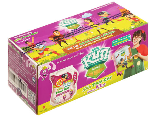 Thùng 24 túi Sữa trái cây Kun hương nho 110 ml - Hình ảnh 3
