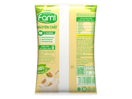 Sữa đậu nành nguyên chất Fami bịch 200ml - Hình ảnh 3