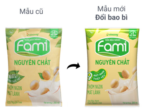 Sữa đậu nành nguyên chất Fami bịch 200ml - Hình ảnh 2