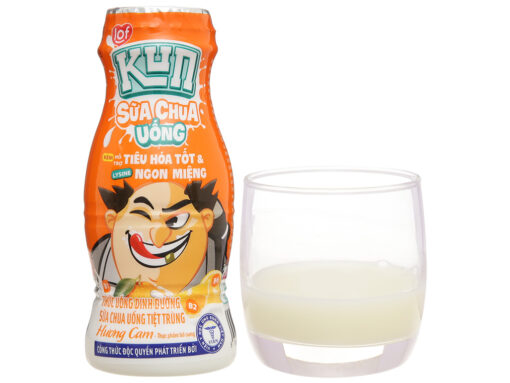 Thùng 48 chai sữa chua uống tiệt trùng hương cam Lof Kun 85ml - Hình ảnh 9