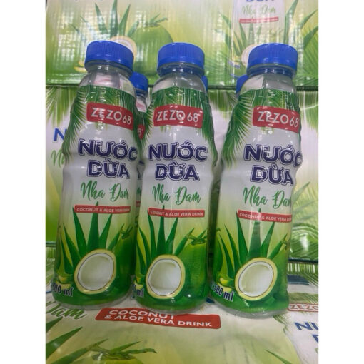 Thùng Nước Dừa Nha Đam ZEZO68 24 Chai x 500ml nước giải khát tốt cho sức khỏe - Hình ảnh 7