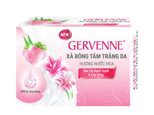 Xà bông cục Gervenne trắng da dâu tây bạch tuyết & lily hồng hương nước hoa 90g